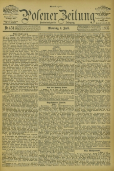 Posener Zeitung. Jg.102, Nr. 451 (1 Juli 1895) - Abend=Ausgabe.