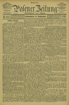 Posener Zeitung. Jg.102, Nr. 643 (14 September 1895) - Mittag=Ausgabe.