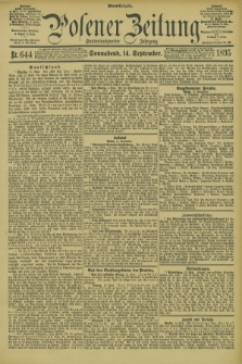 Posener Zeitung. Jg.102, Nr. 644 (14 September 1895) - Abend=Ausgabe.