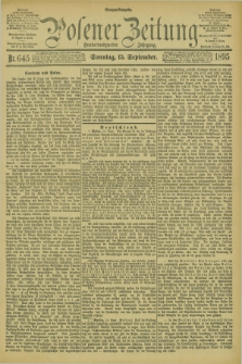 Posener Zeitung. Jg.102, Nr. 645 (15 September 1895) - Morgen=Ausgabe. + dod.