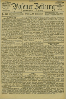 Posener Zeitung. Jg.102, Nr. 647 (16 September 1895) - Abend=Ausgabe.