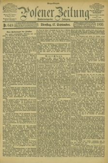 Posener Zeitung. Jg.102, Nr. 648 (17 September 1895) - Morgen=Ausgabe. + dod.