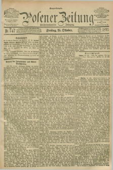 Posener Zeitung. Jg.102, Nr. 747 (25 Oktober 1895) - Morgen=Ausgabe. + dod.