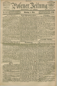 Posener Zeitung. Jg.103, Nr. 312 (4 Mai 1896) - Abend=Ausgabe.