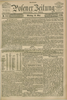 Posener Zeitung. Jg.103, Nr. 345 (18 Mai 1896) - Abend=Ausgabe.