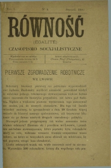 Równość = Égalité : czasopismo socyjalistyczne. R.1, No 4 (styczeń 1880)