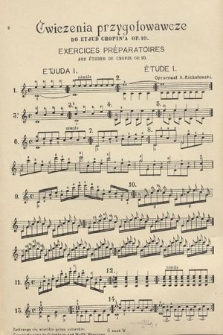Ćwiczenia przygotowawcze do etjud Fr. Chopina op. 10