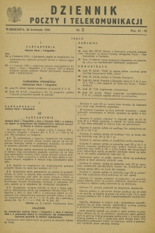 Dziennik Poczty i Telekomunikacji. 1950, nr 3 (20 kwietnia)