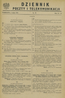 Dziennik Poczty i Telekomunikacji. 1950, nr 4 (5 maja)