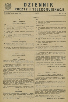 Dziennik Poczty i Telekomunikacji. 1950, nr 5 (20 maja)