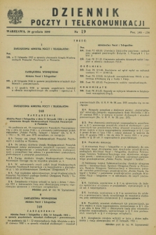 Dziennik Poczty i Telekomunikacji. 1950, nr 19 (20 grudnia)