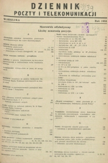 Dziennik Poczty i Telekomunikacji. 1951, Skorowidz alfabetyczny