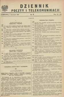 Dziennik Poczty i Telekomunikacji. 1951, nr 6 (5 kwietnia) + dod.