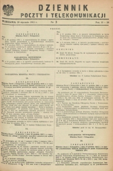 Dziennik Poczty i Telekomunikacji. 1953, nr 3 (20 stycznia)