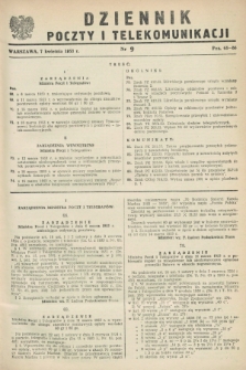 Dziennik Poczty i Telekomunikacji. 1953, nr 9 (7 kwietnia)