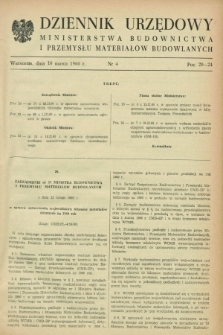 Dziennik Urzędowy Ministerstwa Budownictwa i Przemysłu Materiałów Budowlanych. 1960, nr 4 (10 marca)