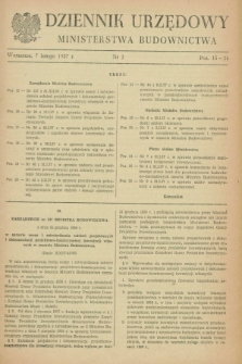 Dziennik Urzędowy Ministerstwa Budownictwa. 1957, nr 2 (7 lutego)