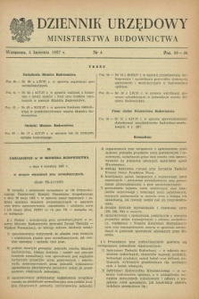 Dziennik Urzędowy Ministerstwa Budownictwa. 1957, nr 4 (4 kwietnia)