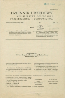 Dziennik Urzędowy Ministerstwa Gospodarki Przestrzennej i Budownictwa. 1992, nr 1 (10 lutego)