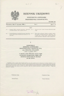 Dziennik Urzędowy Ministerstwa Gospodarki Przestrzennej i Budownictwa. 1996, nr 1 (31 stycznia)