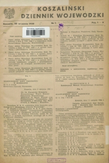 Koszaliński Dziennik Wojewódzki. 1950, nr 1 (20 września)