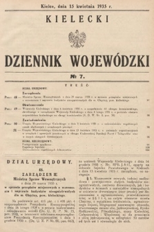 Kielecki Dziennik Wojewódzki. 1935, nr 7