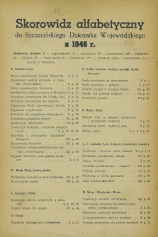 Szczeciński Dziennik Wojewódzki. R.2, Skorowidz alfabetyczny (1946)