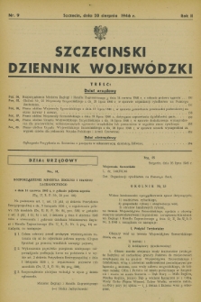 Szczeciński Dziennik Wojewódzki. R.2, nr 9 (20 sierpnia 1946)