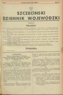 Szczeciński Dziennik Wojewódzki. R.4, nr 2 (26 lutego 1948)