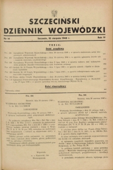 Szczeciński Dziennik Wojewódzki. R.4, nr 14 (10 sierpnia 1948)