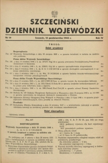 Szczeciński Dziennik Wojewódzki. R.4, nr 19 (15 października 1948)