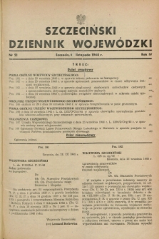 Szczeciński Dziennik Wojewódzki. R.4, nr 21 (6 listopada 1948)