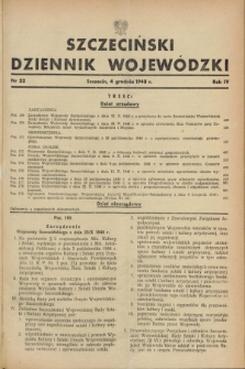 Szczeciński Dziennik Wojewódzki. R.4, nr 22 (4 grudnia 1948)