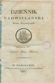 Dzieńnik Nadwiślański : pismo peryodyczne. 1822, nr 1 (styczeń, luty, marzec)