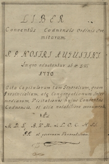 Księga, m.in. wizytacji, klasztoru Augustianów-Eremitów w Kodni