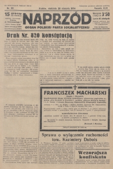 Naprzód : organ Polskiej Partji Socjalistycznej. 1934, nr 22 (po konfiskacie nakład drugi)