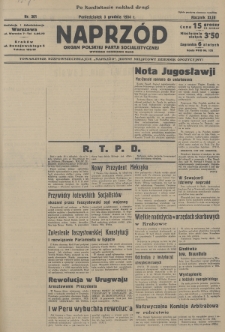 Naprzód : organ Polskiej Partji Socjalistycznej. 1934, nr 301 (po konfiskacie nakład drugi)