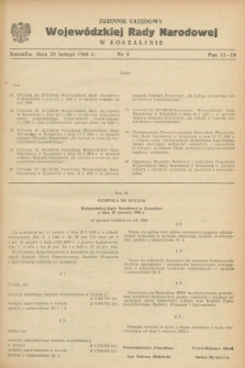 Dziennik Urzędowy Wojewódzkiej Rady Narodowej w Koszalinie. 1968, nr 3 (29 lutego)