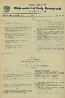 Dziennik Urzędowy Wojewódzkiej Rady Narodowej w Koszalinie. 1971, nr 4 (31 maja)