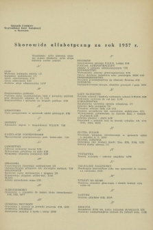 Dziennik Urzędowy Wojewódzkiej Rady Narodowej w Szczecinie. 1957, Skorowidz alfabetyczny za rok 1957 r.