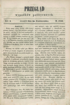 Przegląd Wypadków Politycznych. 1849, Ner. 3 (20 października)