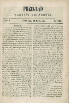 Przegląd Wypadków Politycznych. 1849, Ner. 4 (17 listopada)