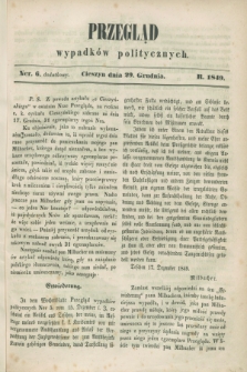 Przegląd Wypadków Politycznych. 1849, Ner. 6 dodatkowy (29 grudnia)