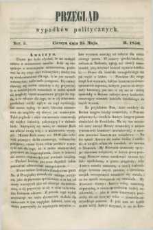 Przegląd Wypadków Politycznych. 1850, Ner. 5 (25 maja)