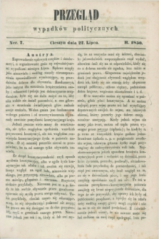 Przegląd Wypadków Politycznych. 1850, Ner. 7 (27 lipca)