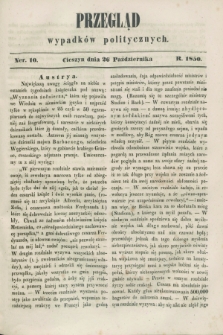 Przegląd Wypadków Politycznych. 1850, Ner. 10 (26 października)