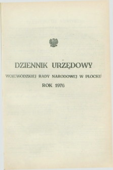 Dziennik Urzędowy Wojewódzkiej Rady Narodowej w Płocku. 1976, Skorowidz alfabetyczny
