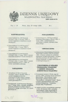 Dziennik Urzędowy Województwa Płockiego. 1995, nr 1 (28 lutego)