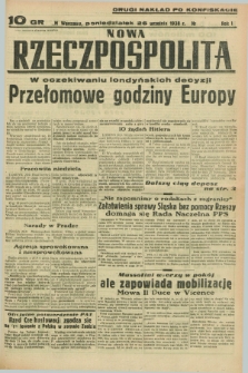 Nowa Rzeczpospolita. R.1, nr 188 (26 września 1938) drugi nakład po konfiskacie