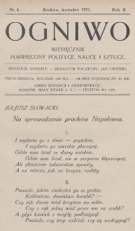 Ogniwo : miesięcznik poświęcony polityce, nauce i sztuce. 1921, nr 4